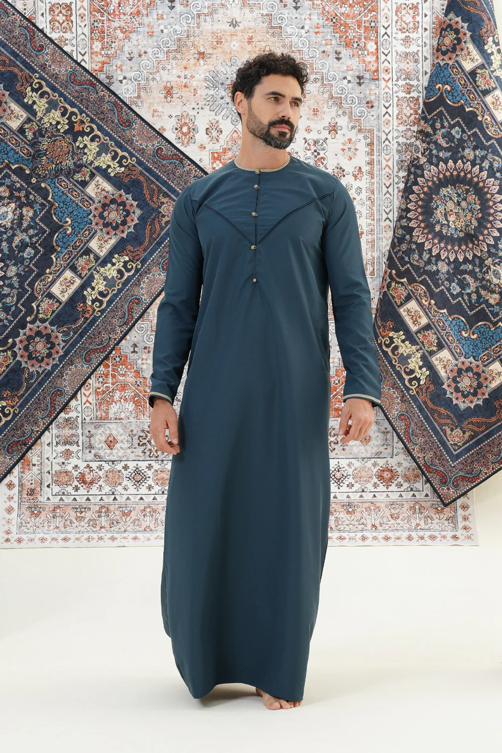 Emirati Aegean Blue Boys Thobe - Image 3