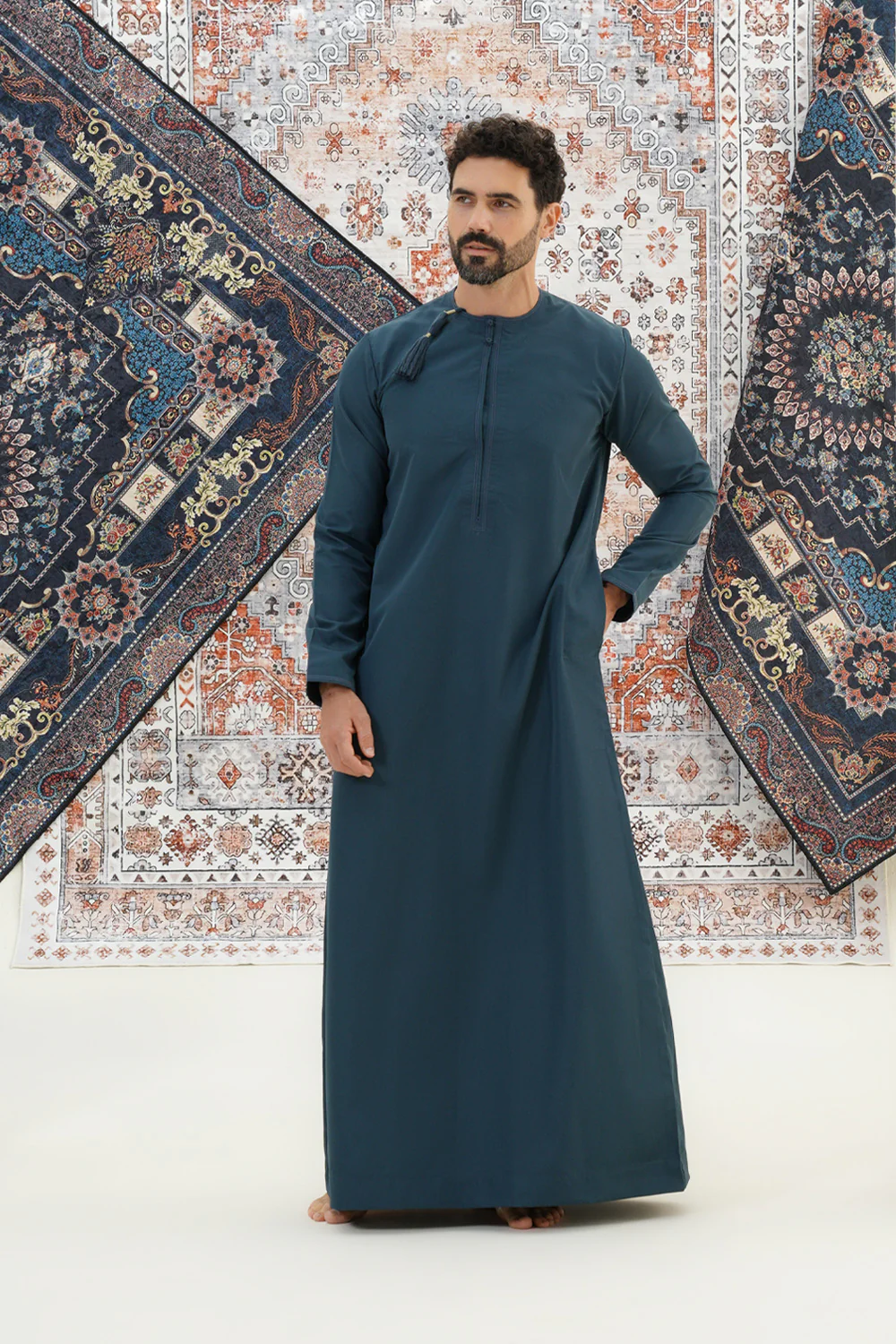 Omani Aegean Blue Boys Thobe - Image 3