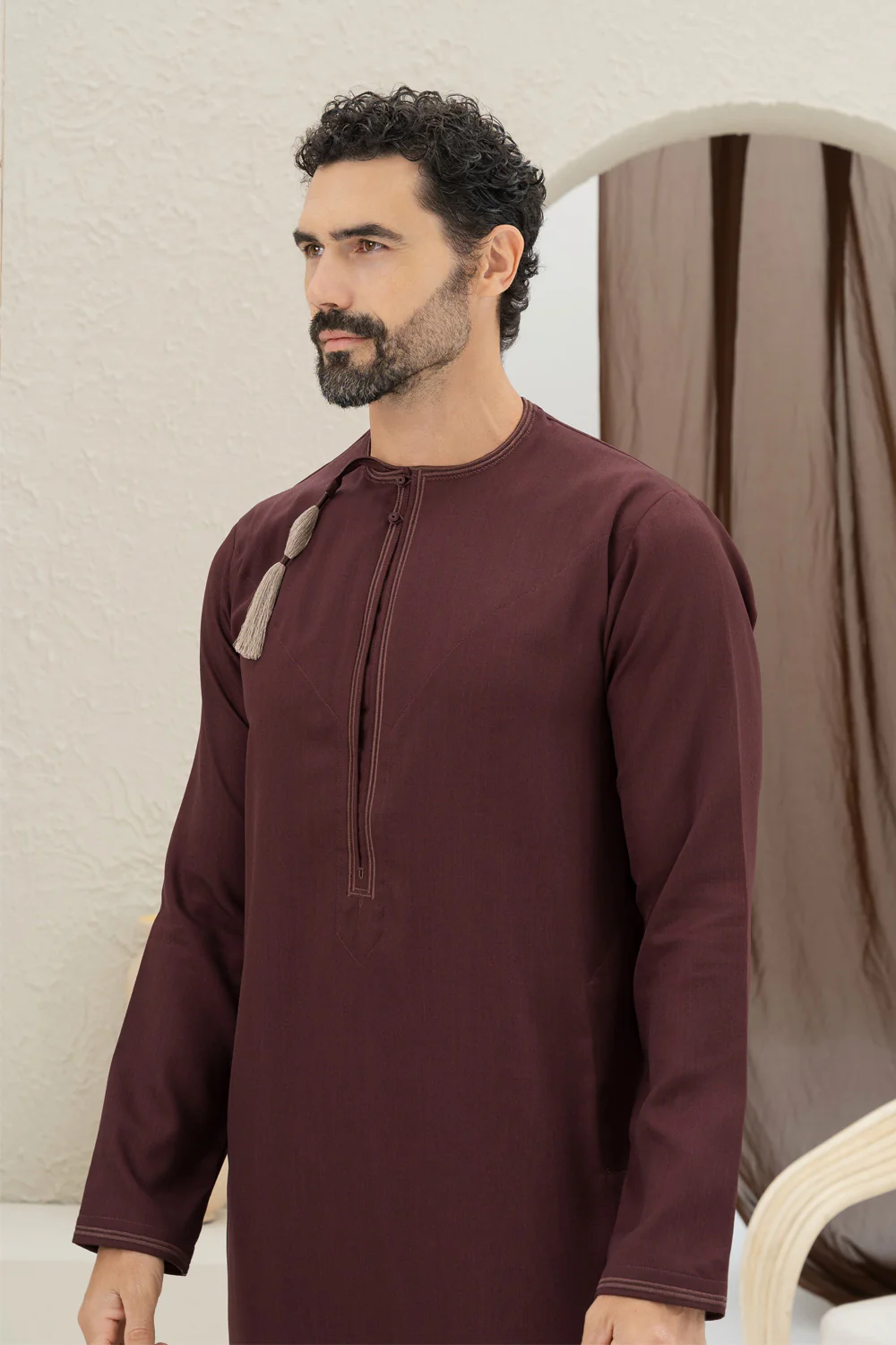 Omani Burgundy Thobe