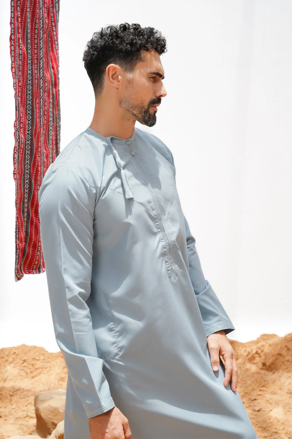 Omani Duck Egg Blue Thobe - Image 4